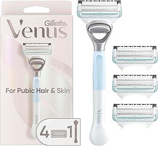 Gillette Venus for Pubic Hair and Skin, Bikini Razors for Women, Women's Razor Handle + 4 Blade Refills