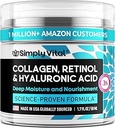 SimplyVital Collagen, Retinol & Hyaluronic Acid Cream - Anti-Aging Face Moisturizer for Face, Firming Skin Care Neck & Décolleté - Made in USA, Daily Moisturizer Face Cream Day & Night - 1.7 fl.oz.