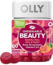OLLY Undeniable Beauty Gummy, For Hair, Skin, Nails, Biotin, Vitamin C, Keratin, Chewable Supplement, Grapefruit, 30 Day Supply - 60 Count