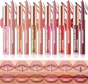 Jolilab Matte Lip Liner Lip Oil Set, Lip Makeup Set Natural Smooth Long-Lasting And Hydrating Beauty Daily Cosmetics Gift for Girls Easy-to-Use（12pcs）