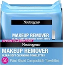 Neutrogena Makeup Remover Wipes, Daily Facial Cleanser Towelettes, Gently Cleanse and Remove Oil & Makeup, Alcohol-Free Makeup Wipes, 2 x 25 ct