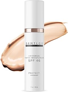 DRMTLGY Anti-Aging Tinted Moisturizer SPF 46 – Sheer Face Sunscreen & Lightweight Makeup with Broad Spectrum UV Protection – Hydrating Skin Care & Face Moisturizer – FSA HSA Eligible (1.7 oz)