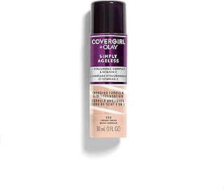 COVERGIRL & Olay Simply Ageless 3-in-1 Liquid Foundation, Creamy Beige, 1 Fl Oz (Pack of 1)
