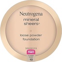 Neutrogena Mineral Sheers Lightweight Loose Powder Makeup Foundation with Vitamins A, C, & E, Sheer to Medium Buildable Coverage, Skin Tone Enhancer, Face Redness Reducer, Classic Ivory 10,.19 oz