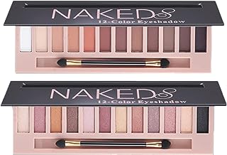 BestLand 2 Pack 12 Colors Makeup Nude Colors Eyeshadow Palette Natural Nude Matte Shimmer Glitter Pigment Eye Shadow Pallete Set Waterproof Smokey Professional Beauty Makeup Kit (2 PCS)