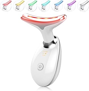 Light Based Multifunctional Facial Massager, 7 Color Portable Face Massager Tool for Skin Care, Glossy White