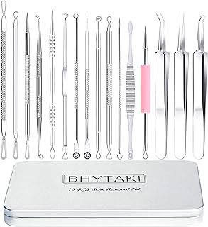 Blackhead Remover Tools, 2024 Latest 16 PCS Pimple Popper Tool Kit, Acne Blackhead Tools for Blemish, 410 Premium Professional Stainless Acne Pimple Extractor Tool with Metal Box