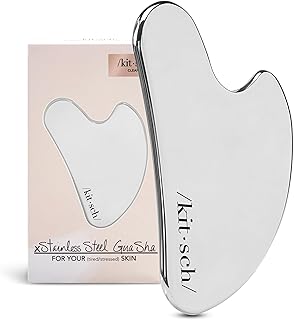 Stainless Steel Gua Sha Facial Tools, Lymphatic Drainage Massager for Face, Chin & Jawline Sculpting, Body Guasha Tool for Muscle Tension, Skin Care Gift for Mom Women