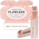 Finishing Touch Flawless Facial Hair Remover for Women, Rose Gold Electric Face Razor with LED Light, Recyclable Packaging