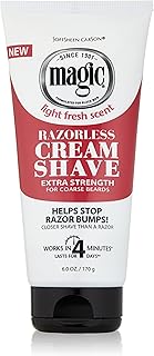 SoftSheen-Carson Magic Razorless Shaving Cream, Hair Removal Cream for Body Hair, Extra Strength Depilatory Cream, Works in 4 Minutes for Coarse Hair, 6 oz