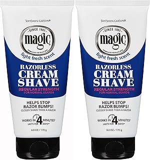 SoftSheen-Carson Magic Razorless Shaving Cream, Hair Removal Cream for Body Hair, Regular Strength Depilatory Cream, Works in 4 Minutes for Normal Hair, 2 Count