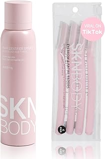 Hair Identifier Spray for Face Shaving and Dermaplaning Tool with 4 Razors, Upgraded Dermaplaning Spray for Women Facial Hair Removal, Gentle on All Skin Types