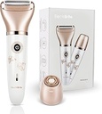 Electric Razor for Women - Painless 2-in-1 Women Shaver Hair Remover for Face, Legs and Underarm, Portable Waterproof Bikini Trimmer Wet and Dry Cordless Lady Hair Removal - Micro USB Recharge