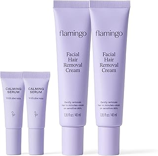 Flamingo Facial Hair Removal Cream - 1.35 fl oz - Pack of 2 - Gentle Formula - Safe for Sensitive Skin