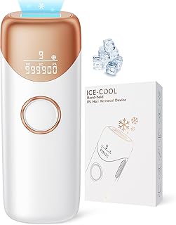 Laser Hair Removal with 5℃ Ice Cooling, Painless IPL Laser Hair Removal Device 3 In 1 Ubroo At Home Hair Remover Machine for Women Men Electrolysis Permanent Epilator on Face Body Depilation (Gold)