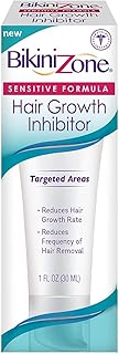Bikini Zone Hair Growth Inhibitor Cream - Helps Stop Hair Growth for Face, Legs, Lips & Chin - Reduces Hair Density & Length - Painless Hair Inhibitor & Moisturizer After Waxing & Shaving (1 oz)