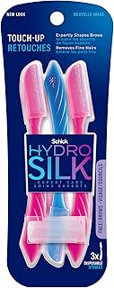 Schick Hydro Silk Touch-Up Dermaplaning Tool with Precision Cover, 3ct | Dermaplane Razor, Face Razors for Women, Peach Fuzz Remover