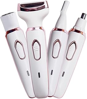 Electric Razor for Women,Hair Trimmer for Face Nose Eyebrow Beard Mustache Arm Leg Armpit Bikini,Painless Rechargeable Portable 4 in 1 Womens Body Shavers Set