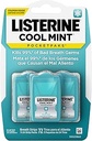 Listerine Cool Mint PocketPaks Portable Breath Strips for Bad Breath, Fresh Breath Strips Dissolve Instantly to Kill 99% of Bad Breath Germs* On-The-Go, Cool Mint, 24-Strip Pack, 3 Pack