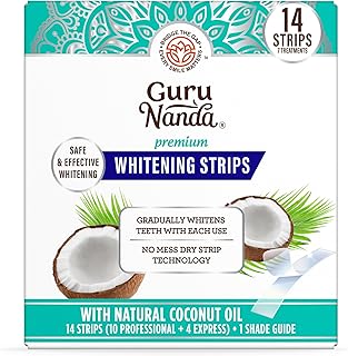 GuruNanda Teeth Whitening Strips - 7-Day Treatment with Non-Slip, Dry Strip Technology - Whitening Designed with Care for a Brighter Smile