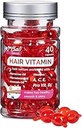 Hussell Hair Treatment Serum 40 Hair Care Capsules - No Rinse - With Argan Macadamia & Avocado Oils - Vitamins A, E, & Pro B5 - Conditioner for Women & Men