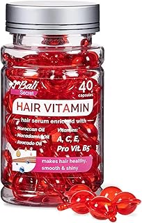 Hussell Hair Treatment Serum 40 Hair Care Capsules - No Rinse - With Argan Macadamia & Avocado Oils - Vitamins A, E, & Pro B5 - Conditioner for Women & Men