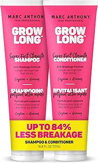 Marc Anthony Shampoo and Conditioner Set, Grow Long Biotin - Anti-Frizz Deep Conditioner For Split Ends & Breakage - Vitamin E, Caffeine & Ginseng for Curly, Dry & Damaged Hair