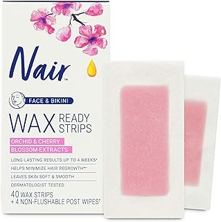 Hair Remover Wax Ready Strips, Face and Bikini Hair Removal Wax Strips, 40 Count