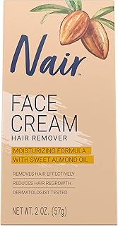 Hair Remover Moisturizing Face Cream, with Sweet Almond Oil, 2OZ