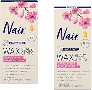Hair Remover Wax Ready-Strips 40 Count Legs/Body (2 Pack)