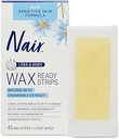 Sensitive Hair Remover Wax Ready Strips, Legs and Body Hair Removal Wax Strips, 40 Count