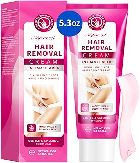 Hair Removal Cream for Women: Depilatory Cream for Intimate Areas and Pubic Area with Aloe Vera and Vitamin E - Hair Removal for Body Legs Arms Underarms Bikini - Fast Painless Soothing - 150g